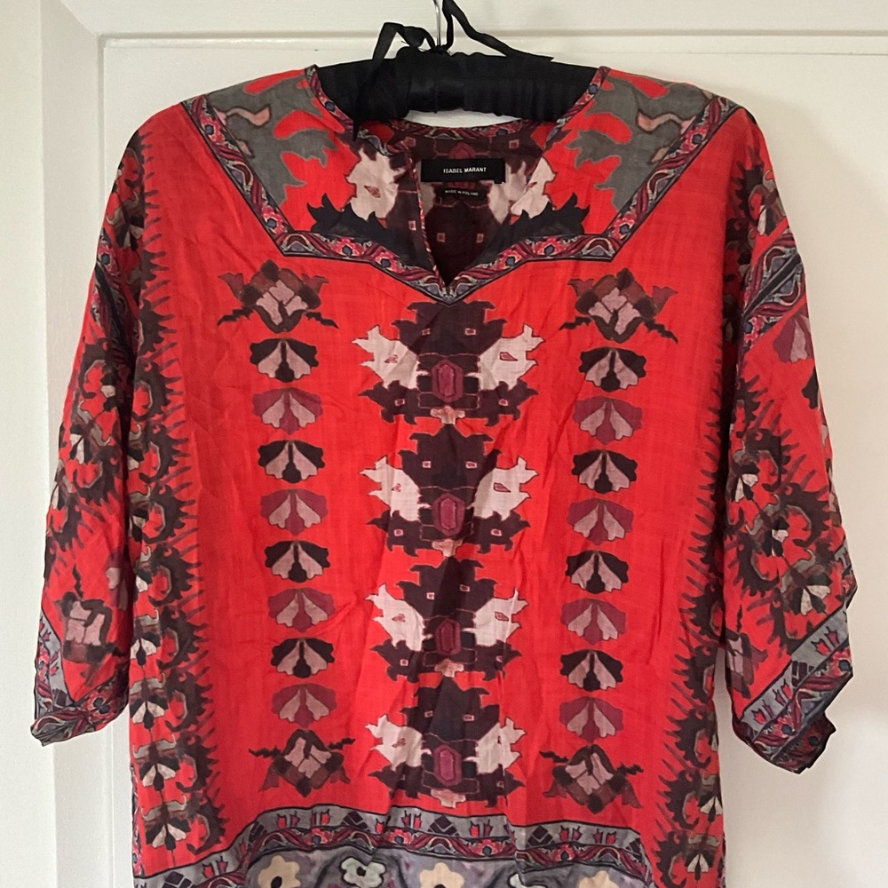 Isabel Marant Red Patterned Blouse